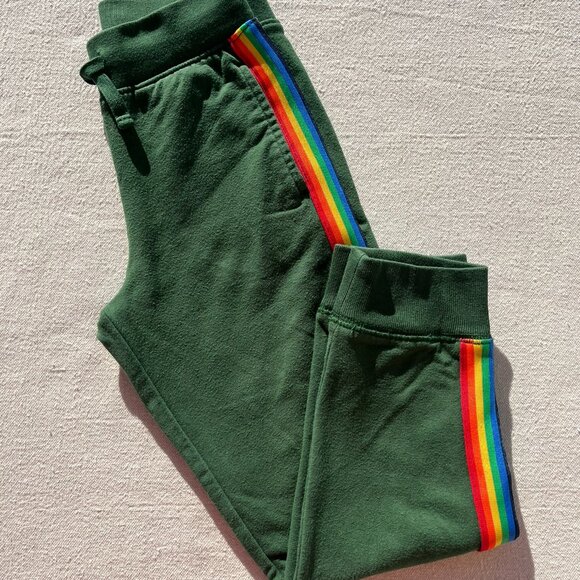 Primary Rainbow Trim Jogger, Size 6, Evergreen, GUC to VGUC - Picture 1 of 8